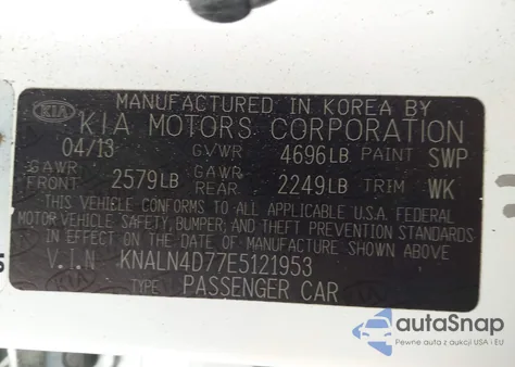 2014 Kia Cadenza Premium from USA, damaged, VIN KNALN4D77E5121953